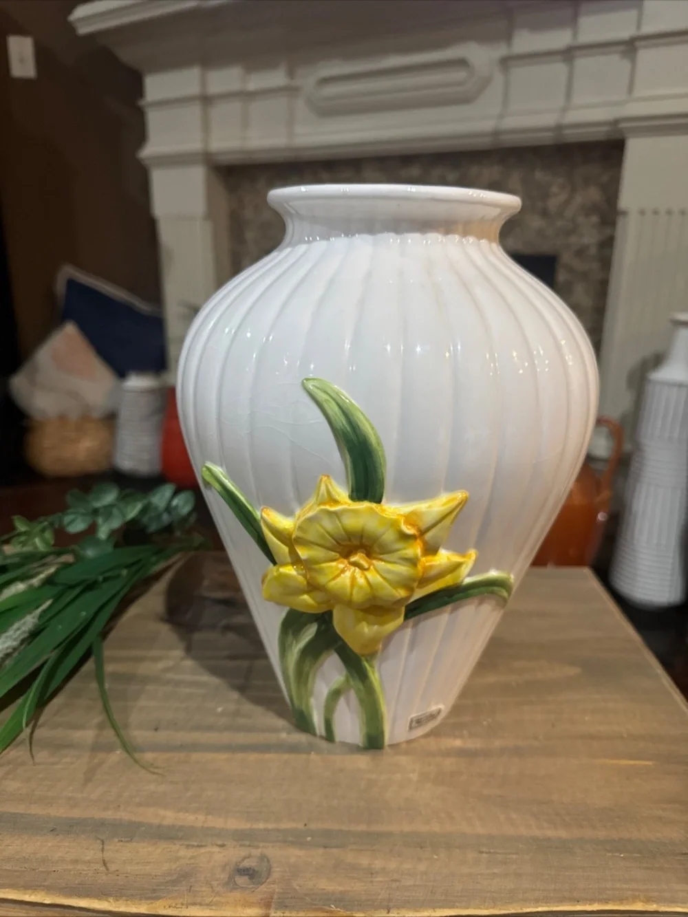 Rare Vintage Fitz & Floyd Daffodil 3D Embossed Flower Large 11